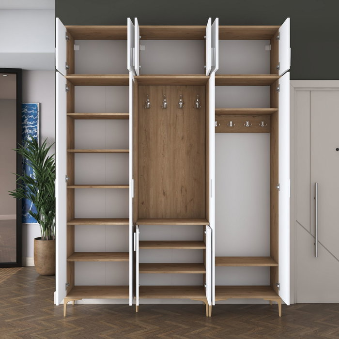 Hanah Home Perchero EA155 - 4499 Nogal y Blanco